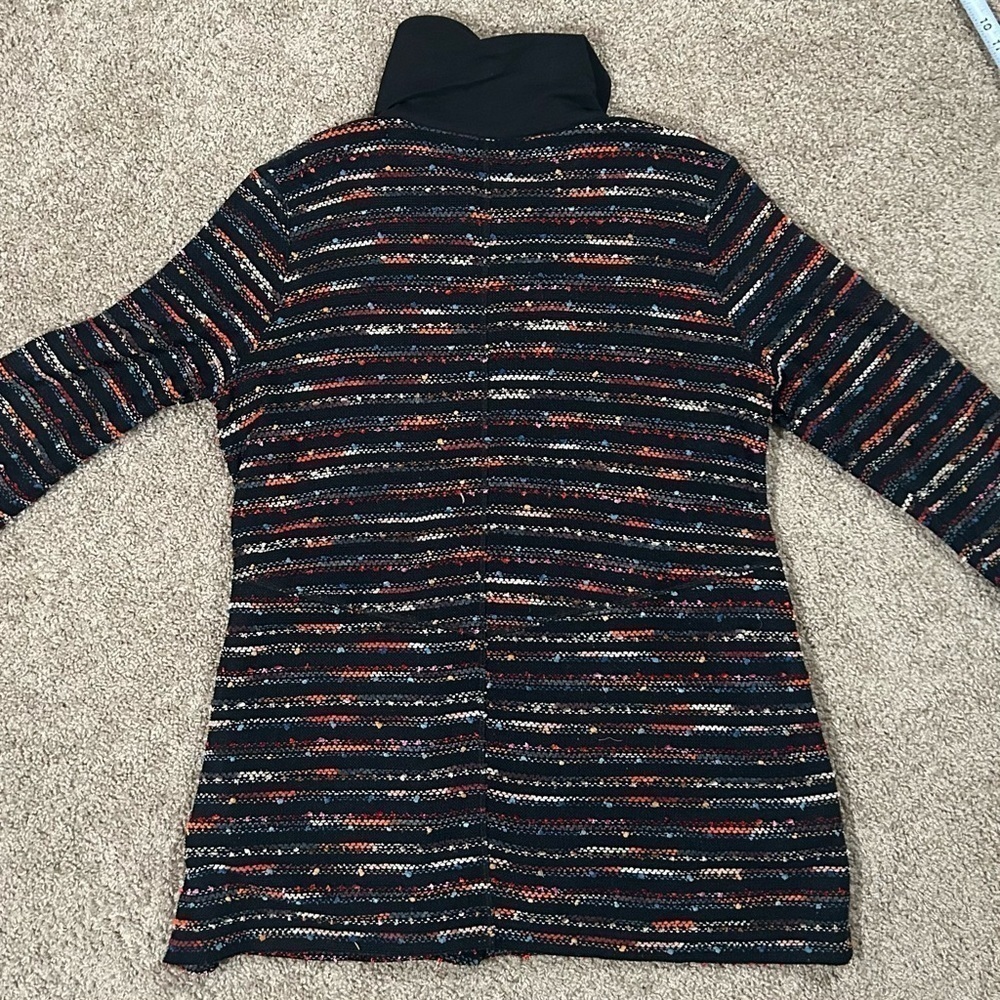 Erin London multicolored stripe zip up asymmetrical jacket with pockets Large - Picture 7 of 14